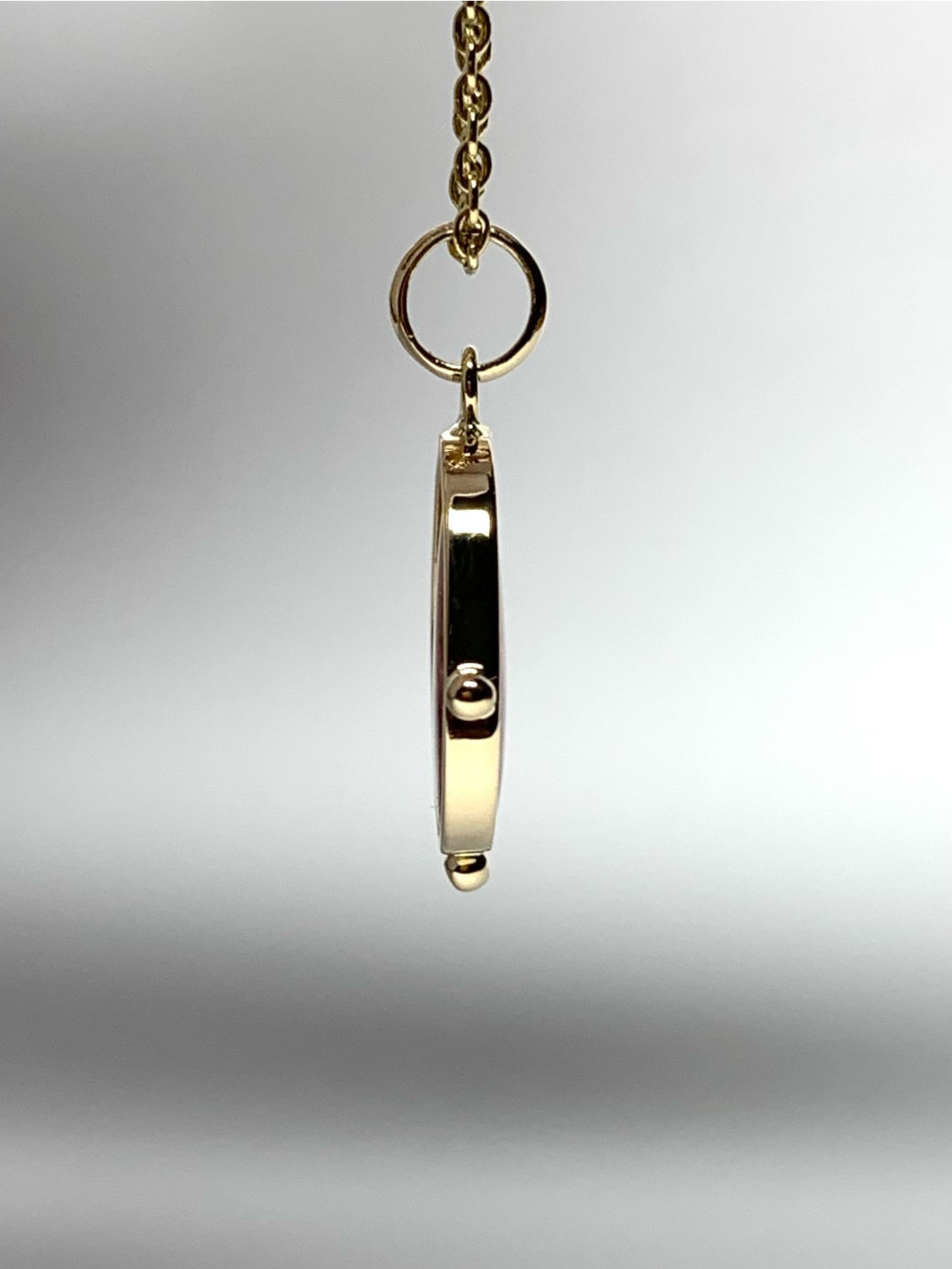 14k Solid Yellow Gold, Natural Bicolor Pink Green Tourmaline Mini Pendant