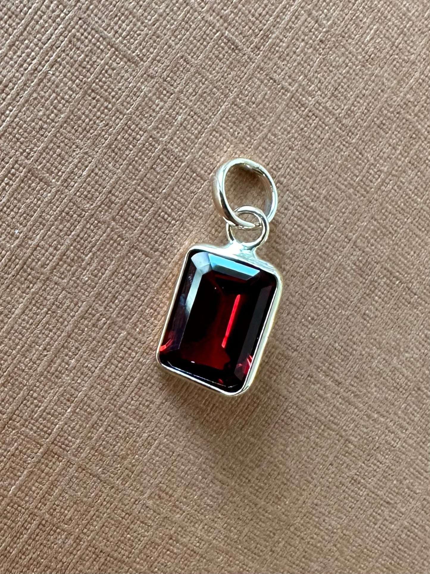 Clearance! 10k Solid Yellow Gold, Red Garnet Mini Pendant