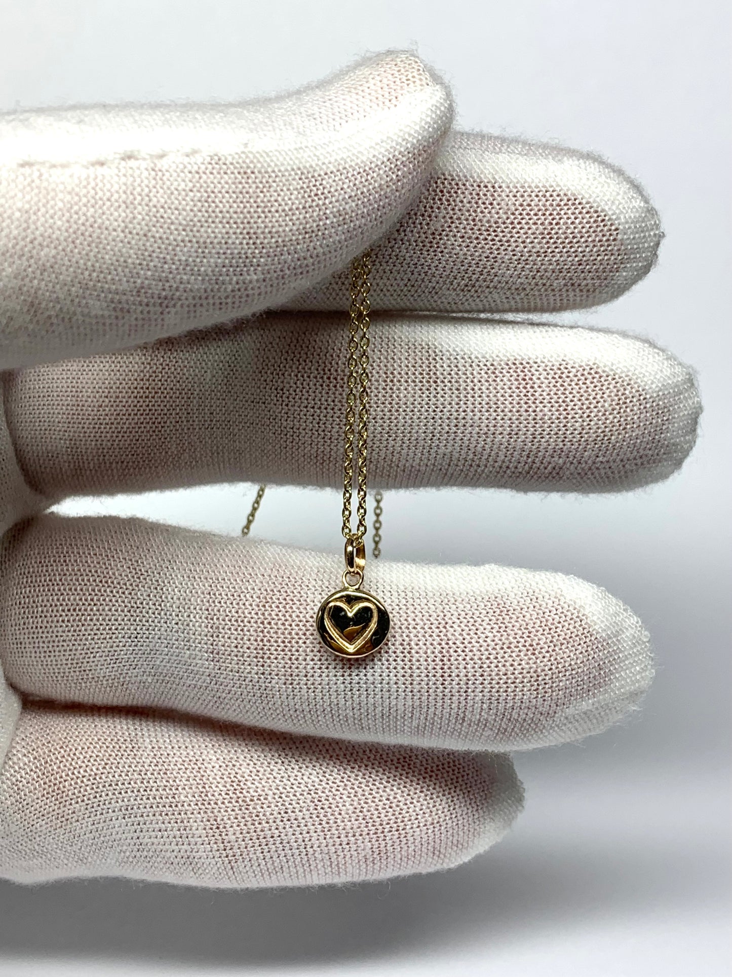 14K Solid Yellow Gold Nugget “Heart” Mini Pendant, Charm