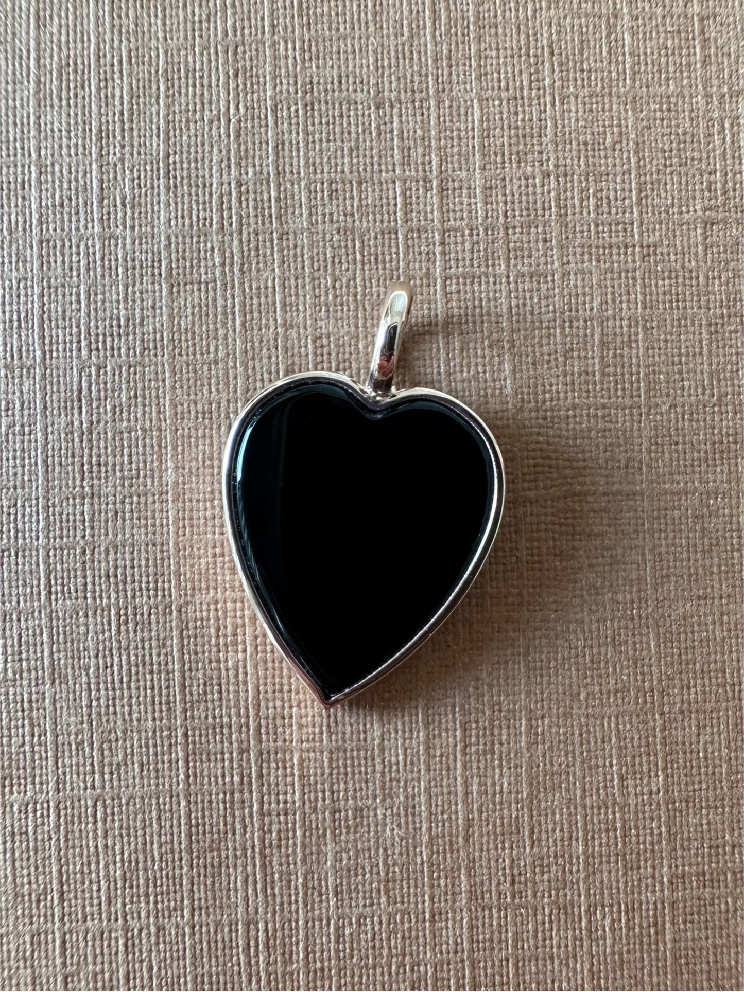 14k Solid Rose Gold, Black Onyx “Heart” Mini Pendant