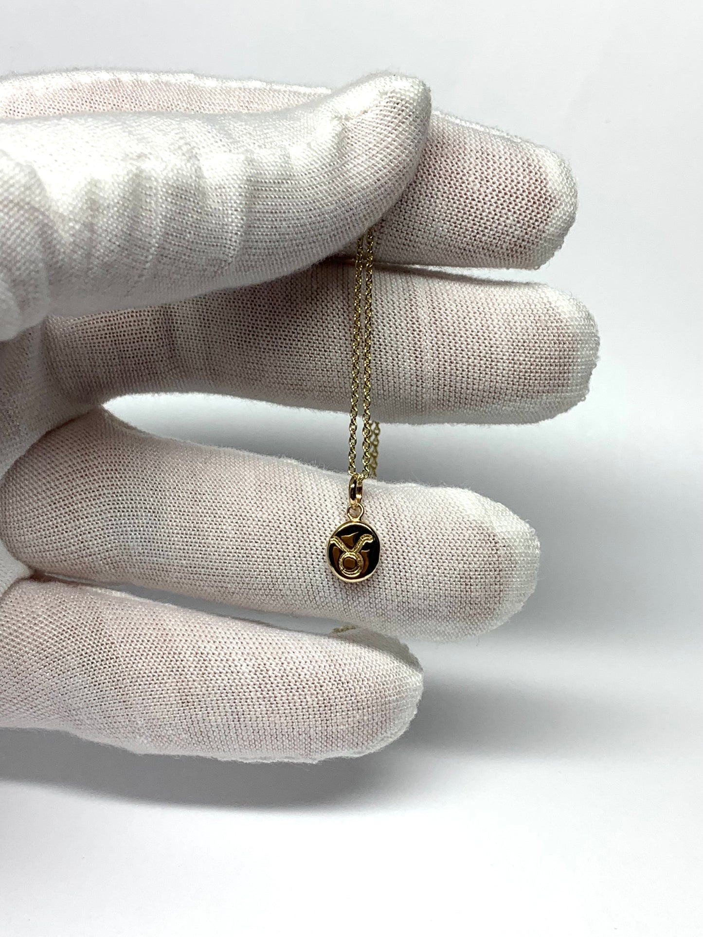 14k Solid Yellow Gold Nugget Mini Pendant “Taurus”, Charm