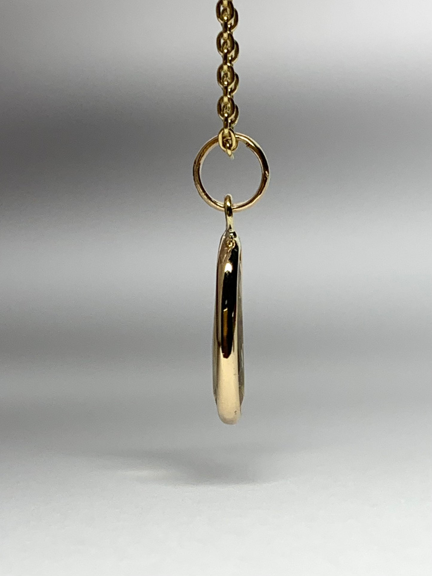 14k Solid Yellow Gold, Natural Light Khaki Green Tourmaline Mini Pendant