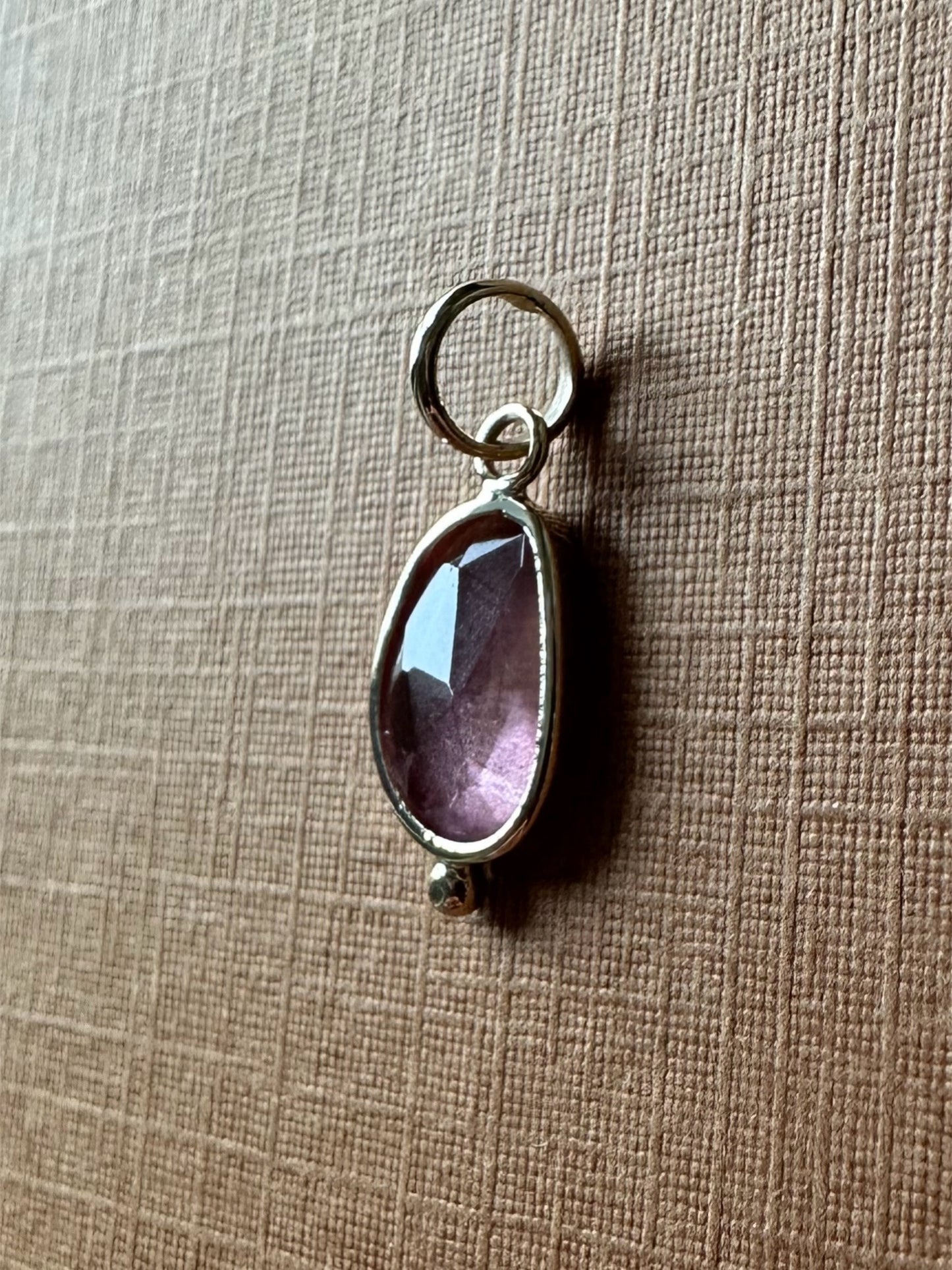 14k Solid Yellow Gold, Natural Light Pink Tourmaline Tiny Pendant