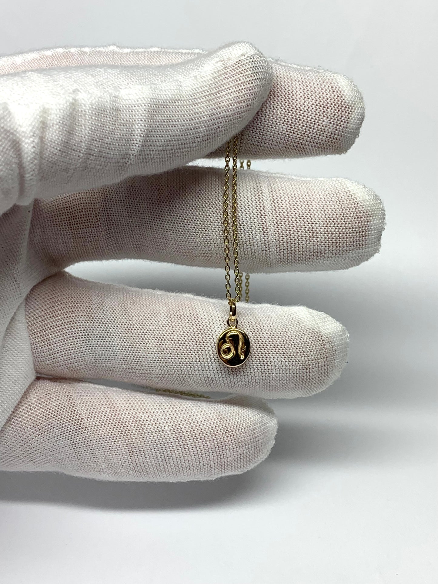 14k Solid Yellow Gold Nugget “Leo” Mini Pendant, Charm