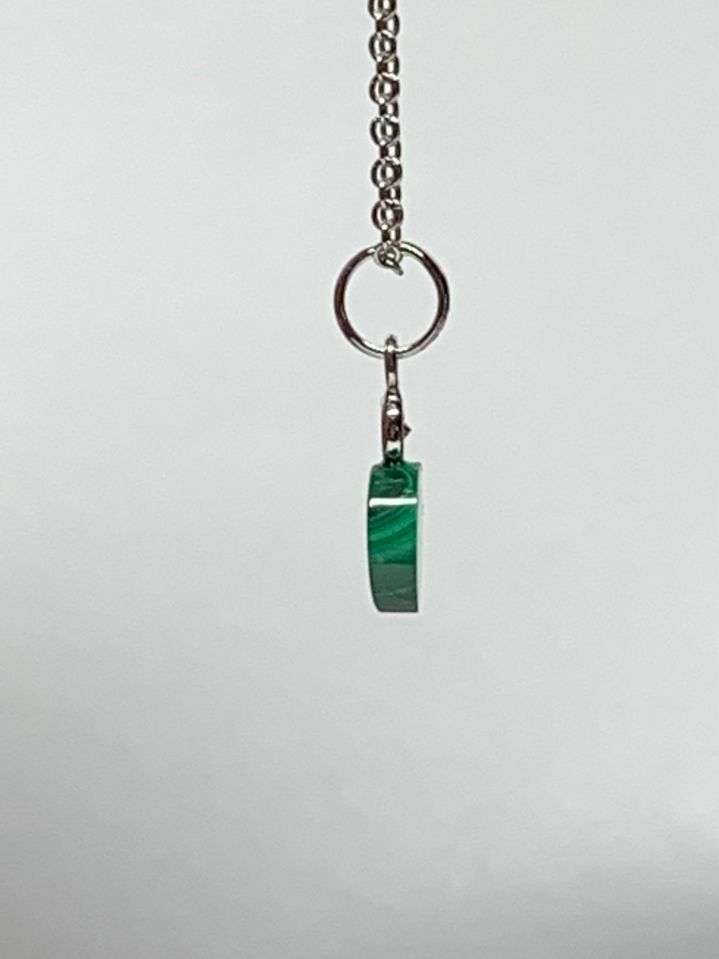 14k Solid Gold, Diamond, Malachite Mini Pendant Charm