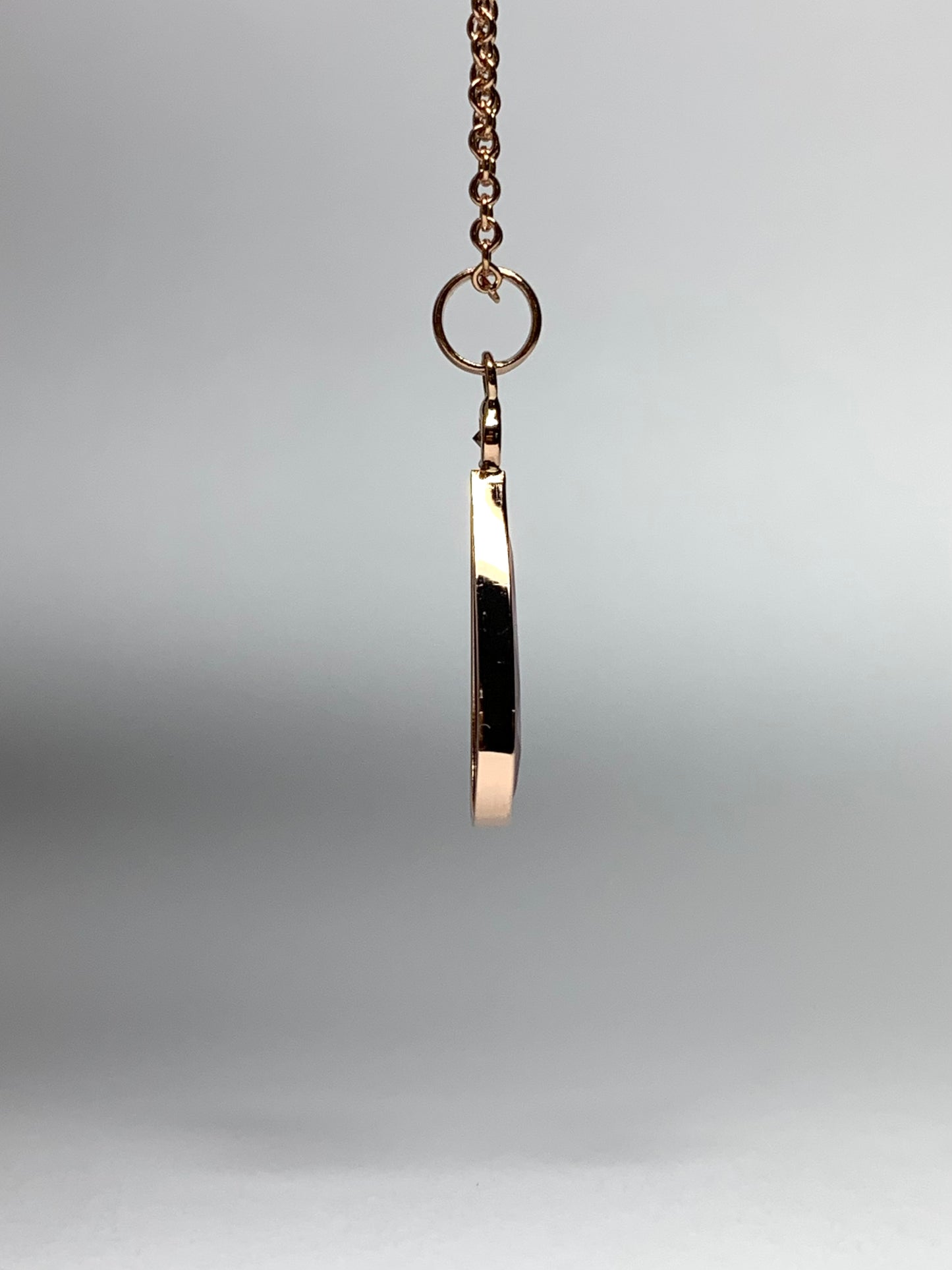 14K Solid Rose Gold, Diamond, Pink Tourmaline Pendant