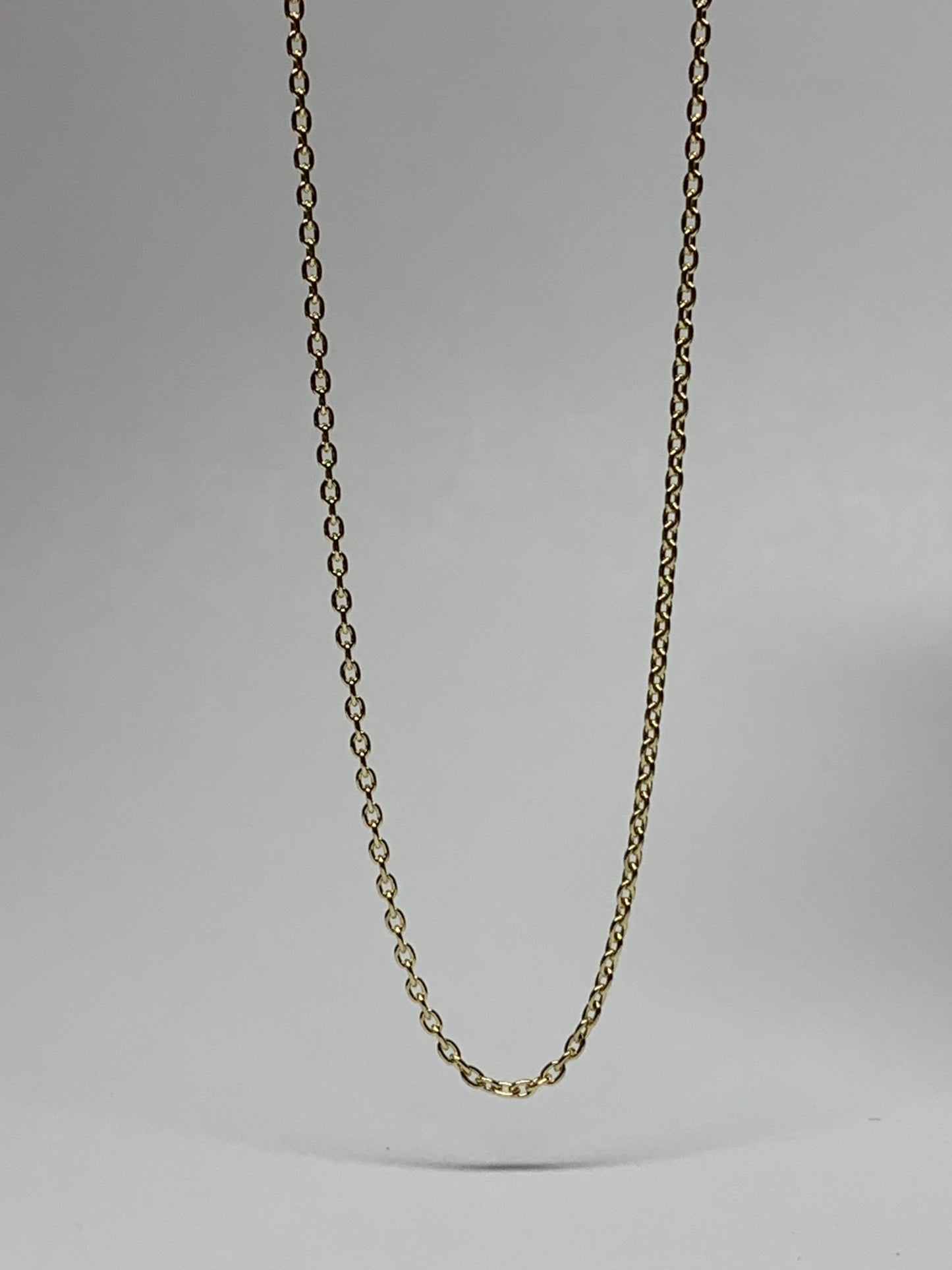 14k Solid Yellow Gold Chain, Pendant Chain, Cable Style 18”