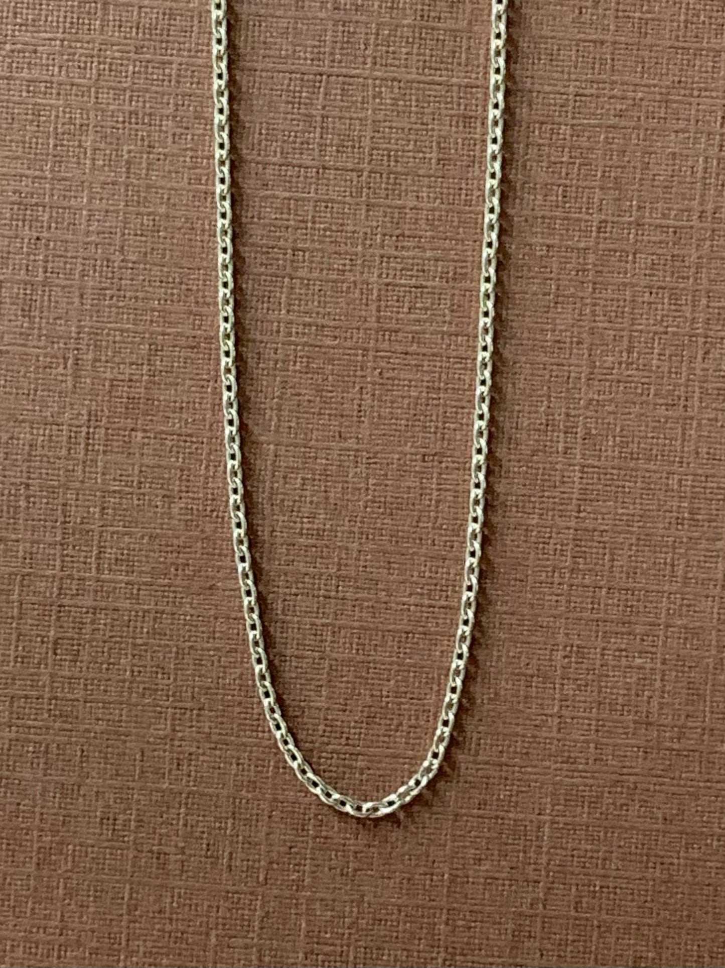 14k Solid Yellow Gold Chain, Pendant Chain, Cable Style 18”