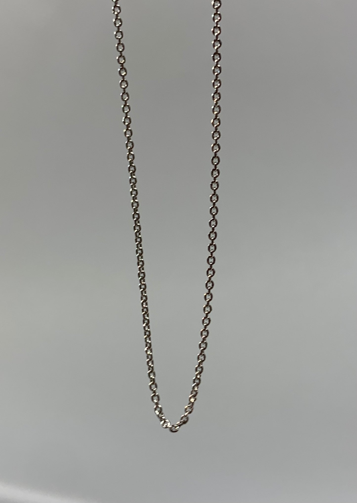 14k Solid White Gold Chain, Pendant Chain, Cable Style 18”